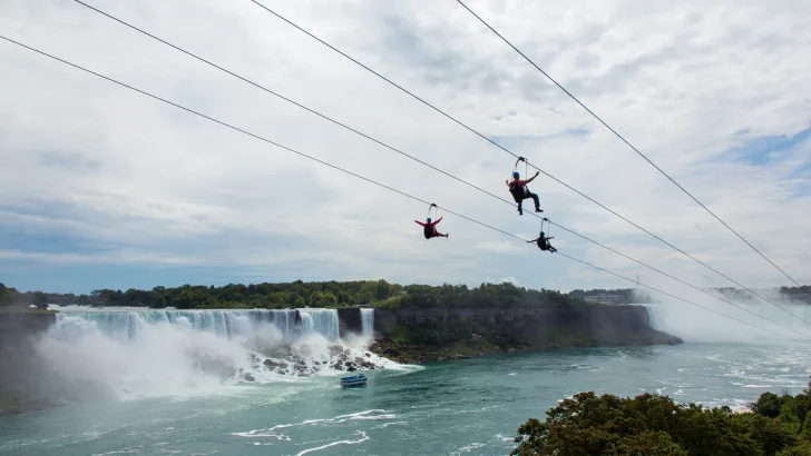 Zip-lining over Niagara Falls